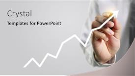  Presentation with growth chart - PPT theme having hand-drawing-a-chart-graph background and a light gray colored foreground