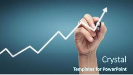  Presentation with growth chart - Amazing PPT theme having hand-drawing-a-chart-graph backdrop and a ocean colored foreground