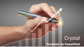  Presentation with growth chart - PPT theme consisting of hand-drawing-a-chart-graph background and a violet colored foreground
