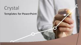  Presentation with growth chart - Theme featuring hand-drawing-a-chart-graph background and a light gray colored foreground