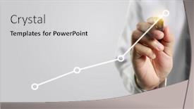  Presentation with grab hand - Slides having hand-drawing-a-chart-graph background and a light gray colored foreground