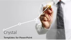  Presentation with growth chart - Audience pleasing slide set consisting of hand-drawing-a-chart-graph backdrop and a light gray colored foreground