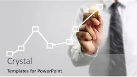  Presentation with growth chart - Colorful presentation theme enhanced with hand-drawing-a-chart-graph backdrop and a light gray colored foreground