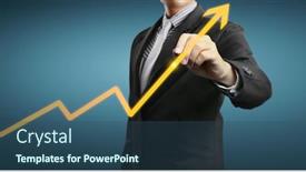  Presentation with growth chart - PPT layouts enhanced with hand-drawing-a-chart-graph background and a ocean colored foreground