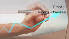  Presentation with growth chart - PPT theme with hand-drawing-a-chart-graph background and a coral colored foreground