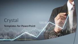  Presentation with growth chart - PPT layouts featuring hand-drawing-a-chart-graph background and a light gray colored foreground