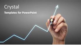  Presentation with growth chart - Beautiful PPT theme featuring hand-drawing-a-chart-graph backdrop and a gray colored foreground