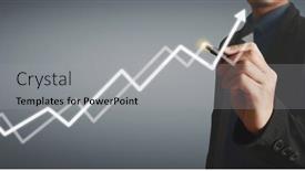  Presentation with growth chart - Beautiful slide deck featuring hand-drawing-a-chart-graph backdrop and a light gray colored foreground