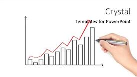  Presentation with growth chart - PPT theme featuring hand-drawing-a-chart-graph background and a white colored foreground