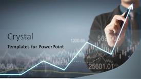  Presentation with growth chart - Amazing PPT theme having hand-drawing-a-chart-graph backdrop and a light blue colored foreground