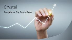  Presentation with growth chart - Theme featuring hand-drawing-a-chart-graph background and a light blue colored foreground