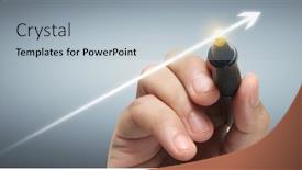  Presentation with growth chart - Presentation design featuring hand-drawing-a-chart-graph background and a light blue colored foreground