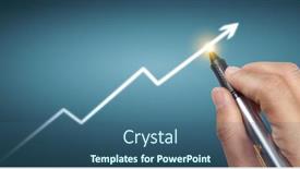  Presentation with growth chart - Slides having hand-drawing-a-chart-graph background and a ocean colored foreground