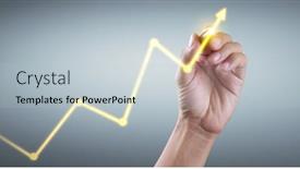  Presentation with growth chart - Audience pleasing theme consisting of hand-drawing-a-chart-graph backdrop and a lemonade colored foreground