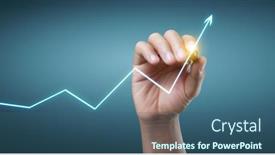  Presentation with growth chart - Presentation design featuring hand-drawing-a-chart-graph background and a ocean colored foreground