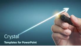  Presentation with growth chart - Beautiful slide set featuring hand-drawing-a-chart-graph backdrop and a ocean colored foreground