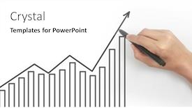  Presentation with growth chart - PPT theme consisting of hand-drawing-a-chart-graph background and a white colored foreground