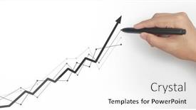  Presentation with growth chart - Beautiful presentation featuring hand-drawing-a-chart-graph backdrop and a white colored foreground
