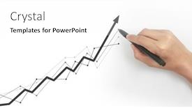  Presentation with growth chart - Colorful presentation design enhanced with hand-drawing-a-chart-graph backdrop and a white colored foreground