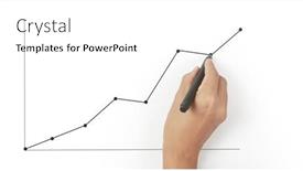  Presentation with growth chart - Presentation theme featuring hand-drawing-a-chart-graph background and a white colored foreground