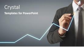  Presentation with growth chart - Cool new slides with hand-drawing-a-chart-graph backdrop and a gray colored foreground