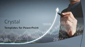  Presentation with growth chart - Amazing PPT layouts having hand-drawing-a-chart-graph backdrop and a light blue colored foreground