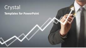  Presentation with growth chart - Slide set consisting of hand-drawing-a-chart-graph background and a gray colored foreground