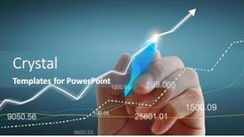  Presentation with growth chart - Presentation theme having hand-drawing-a-chart-graph background and a teal colored foreground