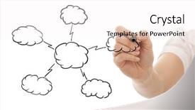  Presentation with cloud computing - PPT theme consisting of hand drawing a cloud computing background and a white colored foreground
