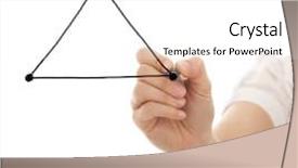  Presentation with hand drawn brush stroke design - Presentation having hand drawing a triangle background and a white colored foreground