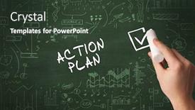  Presentation with action plan - Amazing slide set having hand-drawing-action-plan-inscription backdrop and a dark gray colored foreground