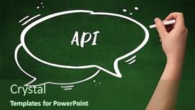  Presentation with chalk - Amazing PPT layouts having hand-drawing-api-abbreviation backdrop and a tawny brown colored foreground