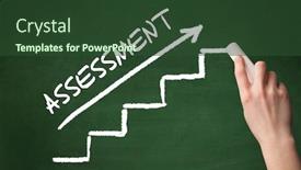  Presentation with assessment business - Slide set consisting of hand-drawing-assessment-inscription background and a tawny brown colored foreground