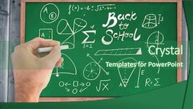  Presentation with hand drawn school - Slide deck enhanced with hand drawing back to school background and a ocean colored foreground