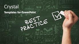  Presentation with best practice - Audience pleasing PPT layouts consisting of hand-drawing-best-practice-inscription backdrop and a dark gray colored foreground