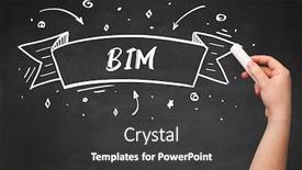  Presentation with bim - PPT theme enhanced with hand-drawing-bim-abbreviation background and a dark gray colored foreground