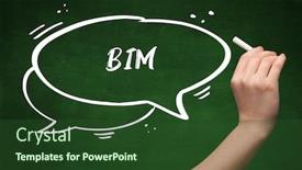  Presentation with bim - Slide set consisting of hand-drawing-bim-abbreviation background and a tawny brown colored foreground