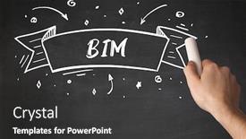  Presentation with bim - Slide deck featuring hand-drawing-bim-abbreviation background and a dark gray colored foreground