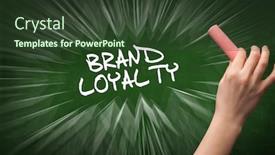  Presentation with brand loyalty - PPT theme with hand-drawing-brand-loyalty-inscription background and a tawny brown colored foreground