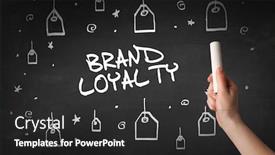  Presentation with brand loyalty - Slides featuring hand-drawing-brand-loyalty-inscription background and a dark gray colored foreground