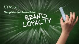  Presentation with brand - Theme consisting of hand-drawing-brand-loyalty-inscription background and a tawny brown colored foreground