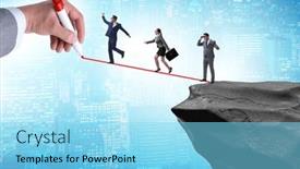  Presentation with bridge - PPT theme consisting of hand-drawing-bridge-for-business background and a light blue colored foreground