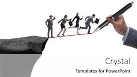  Presentation with bridge - Presentation theme with hand-drawing-bridge-for-business background and a white colored foreground