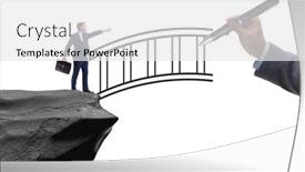  Presentation with bridge - Slide deck consisting of hand-drawing-bridge-in-business background and a  colored foreground