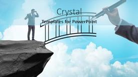  Presentation with bridge - Presentation having hand-drawing-bridge-in-business background and a  colored foreground