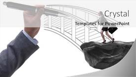  Presentation with bridge - PPT layouts with hand-drawing-bridge-in-business background and a white colored foreground