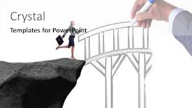  Presentation with bridge - PPT theme featuring hand-drawing-bridge-in-business background and a white colored foreground