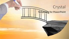  Presentation with bridge - Theme having hand-drawing-bridge-in-business background and a lemonade colored foreground