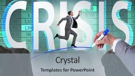  Presentation with bridge - Cool new theme with hand drawing bridge under businessman backdrop and a  colored foreground