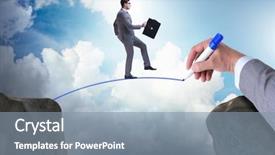  Presentation with hand drawn brush stroke design - Presentation theme with hand drawing bridge under businessman background and a seafoam green colored foreground